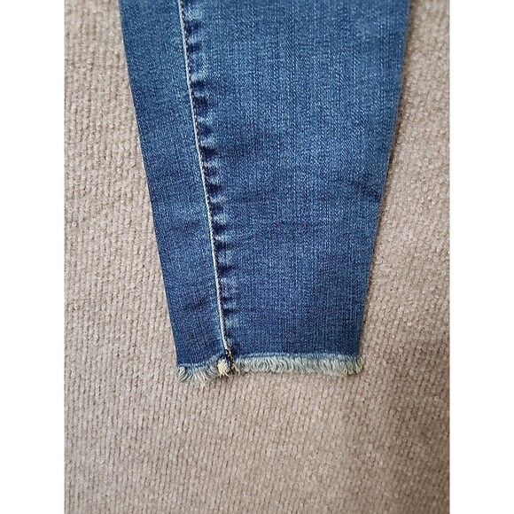 American Eagle Ripped Jegging Jeans Women 6 Short Blue Patched Super Stretch NEW - Picture 6 of 13